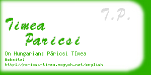 timea paricsi business card
